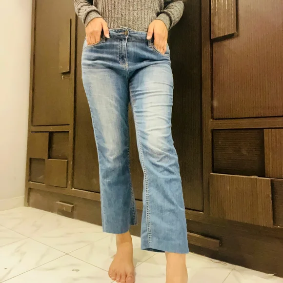 Blue ankle length bootcut jeans - Picture 2 of 4